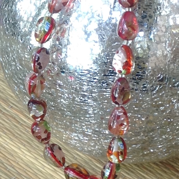 Murano Glass Italian Made Vintage Statement Runway Necklace 925 Signed - Picture 2 of 8